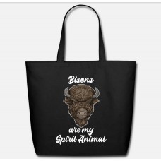 Bison Yellowstone National Park Buffalo Black Eco-Friendly Tote Bag